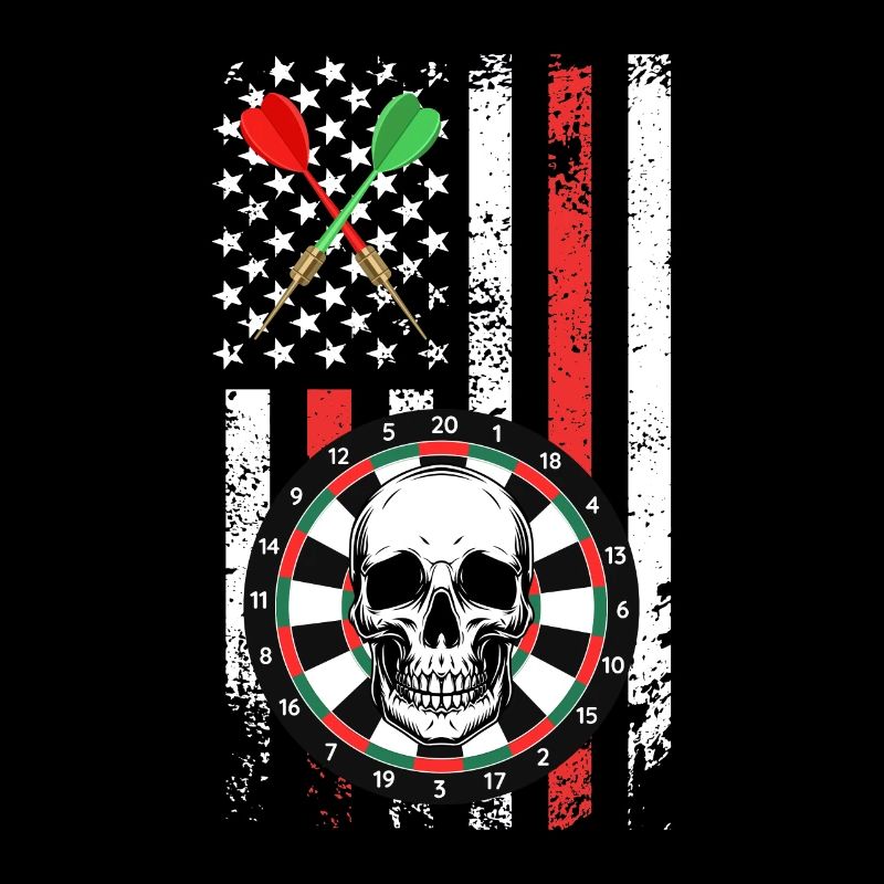 Fléchettes USA Flag avec Bone Face Dart