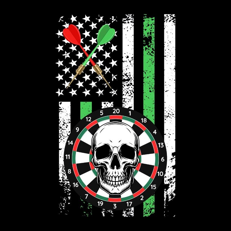 Fléchettes USA Flag avec Bone Face Dart