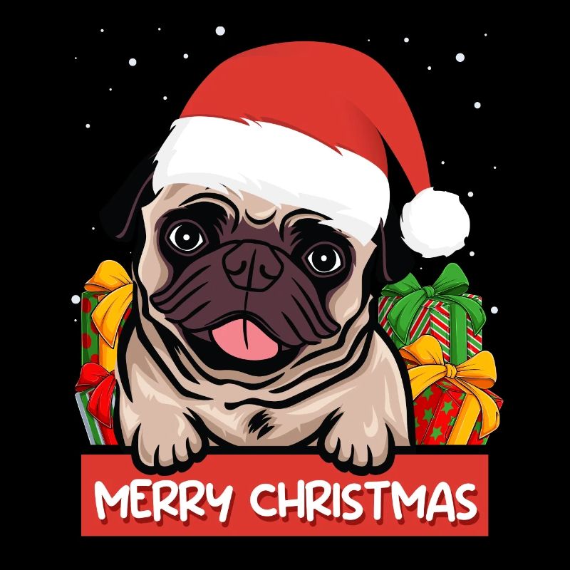 Mops Hund Hundebesitzer Merry Christmas