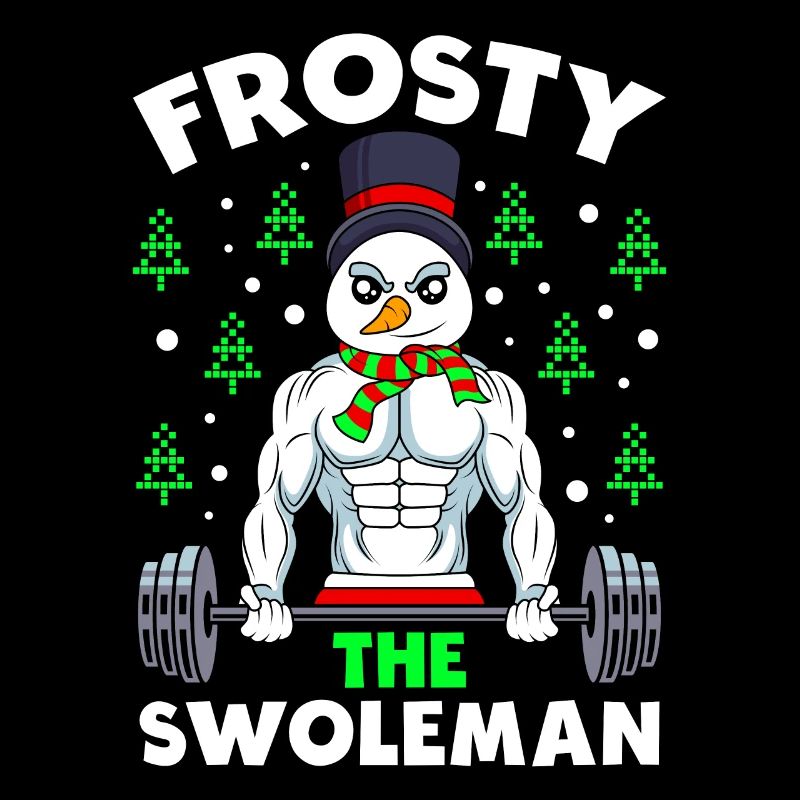Ugly Christmas Bodybuilder Snowman