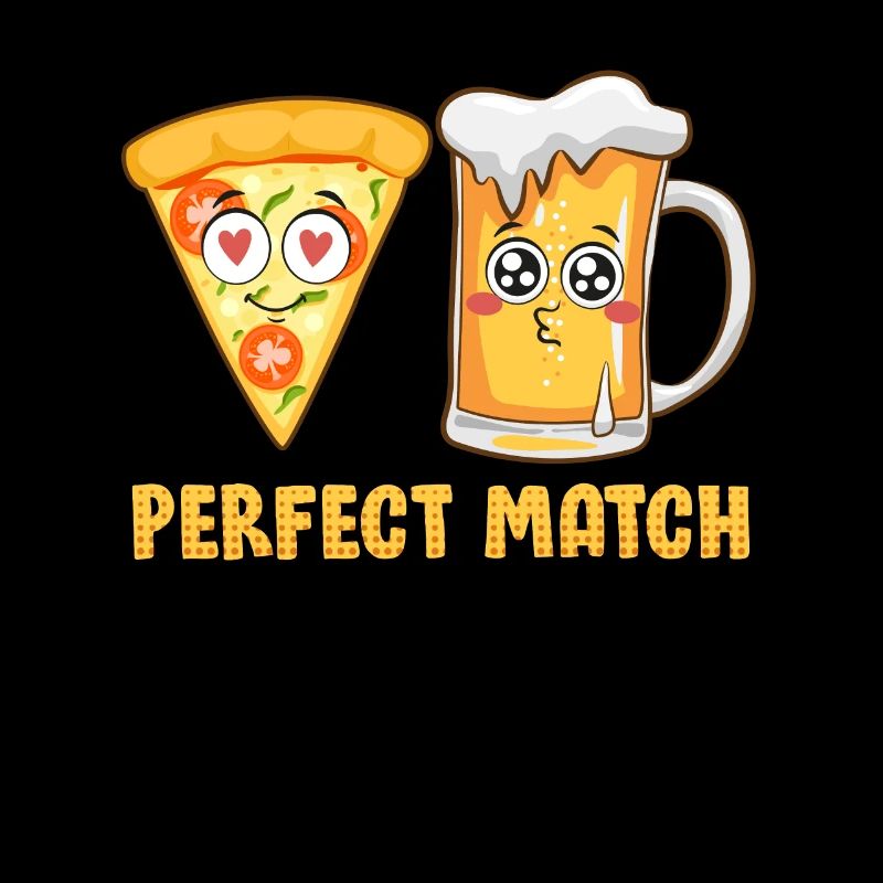 Perfektes Match Bier Pizza Liebe Valentinstag