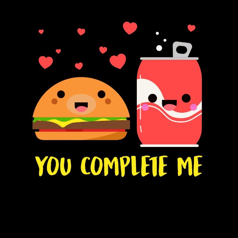 Pärchen Burger mit Brause Liebe Valentinstag