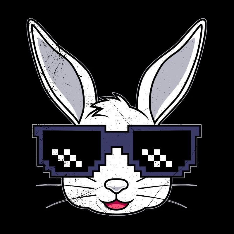 Hasengesicht Cooler Osterhase mit Brille