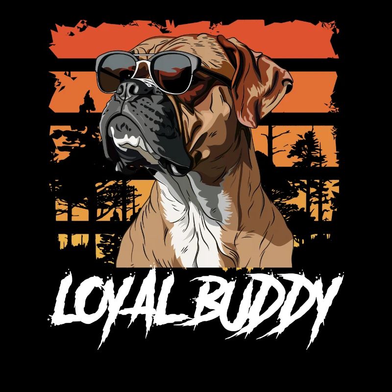Deutscher Boxer Hund LOYAL BUDDY Vintage