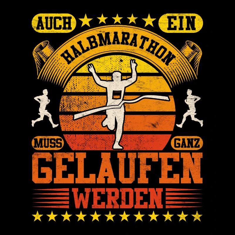 Läufer EIN HALBMARATHON MUSS GELAUFEN WERDEN