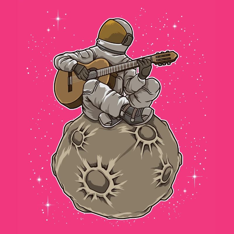 Astronaut Playing Guitar | Galaxy Milky Way Space