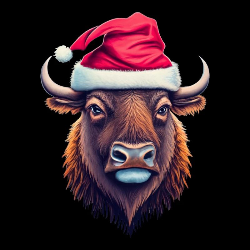 Bison Christmas Santa
