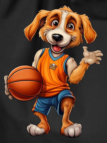 Dog basketball player