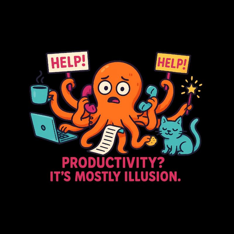 Multitasking octopus – productivity is an illustration