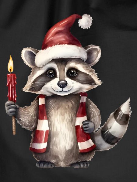 Raccoon at Christmas time