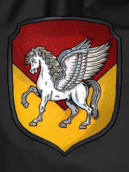 Wappen silber Pegasus