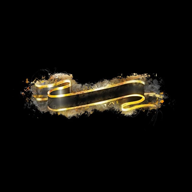 Banner gold brightly glowing