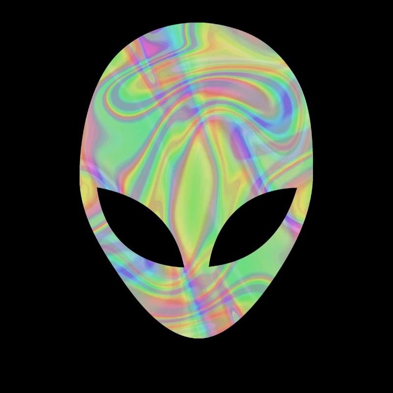 Alien Head Extra Terrestrial Green Hologram