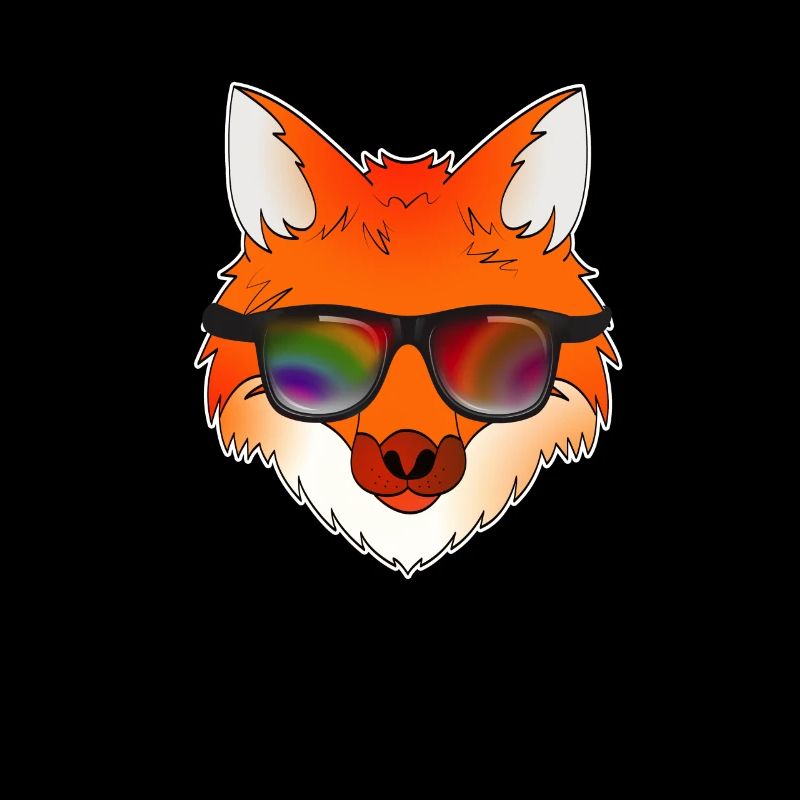 Cooler Fuchs mit Sonnenbrille Sommer Comic