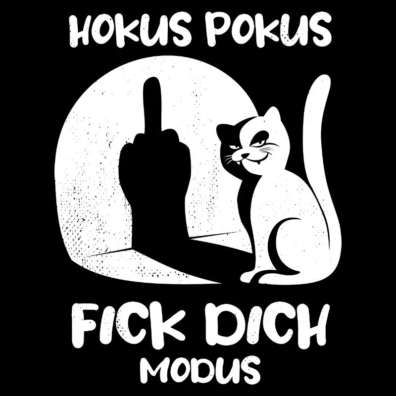 Hokus Pokus Fick dich Modus Katze Mittelfinger