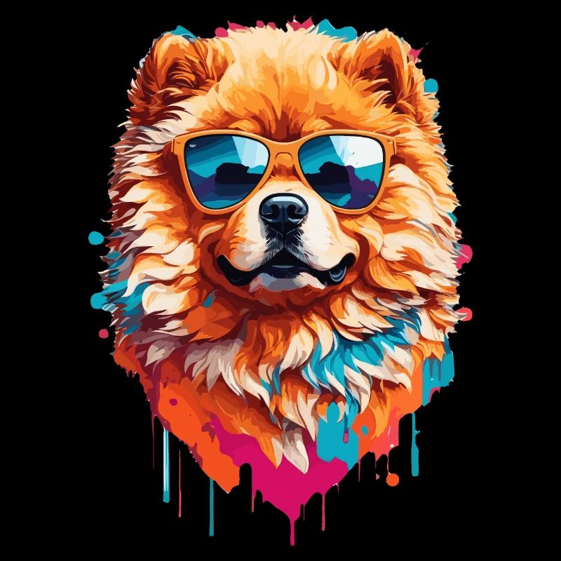 Cute Chow Chow in Cool Sunglasses