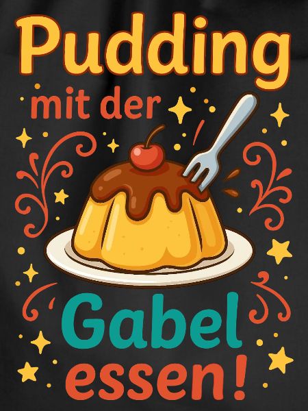 Pudding mit der Gabel Essen 