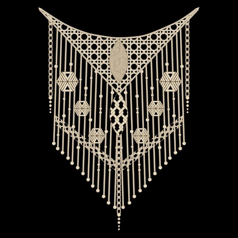 Feines Makramee-Ornament mit geometrischen Details