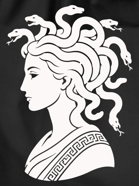Medusa Kopf mit Schlangen
