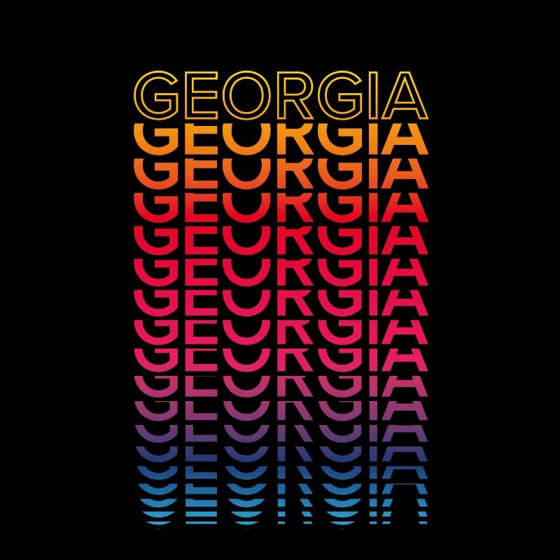 Retro Nostalgic USA State - Rainbow Georgia