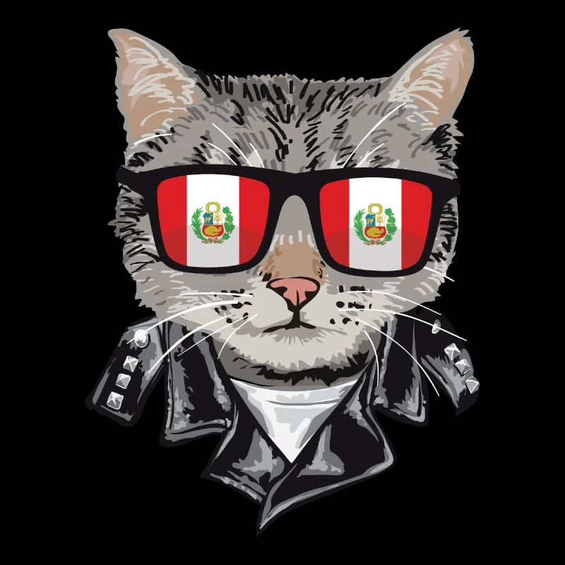 Lunettes de soleil pour chat avec drapeau péruvien