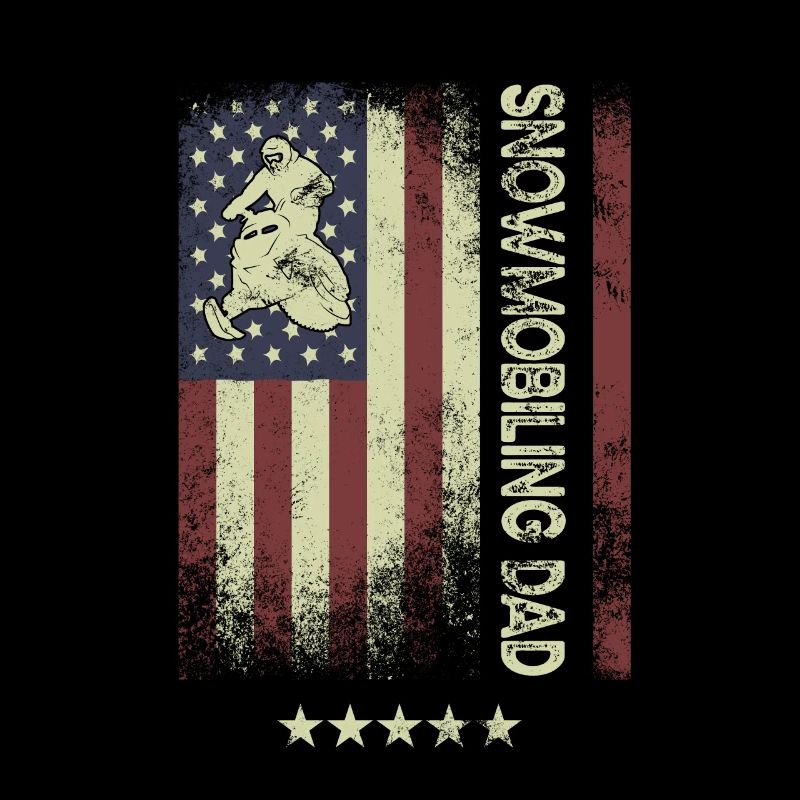 American Flag - Snowmobile Dad