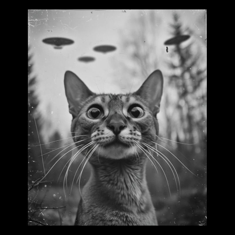Cat - Alien Selfie Abyssinian UFO