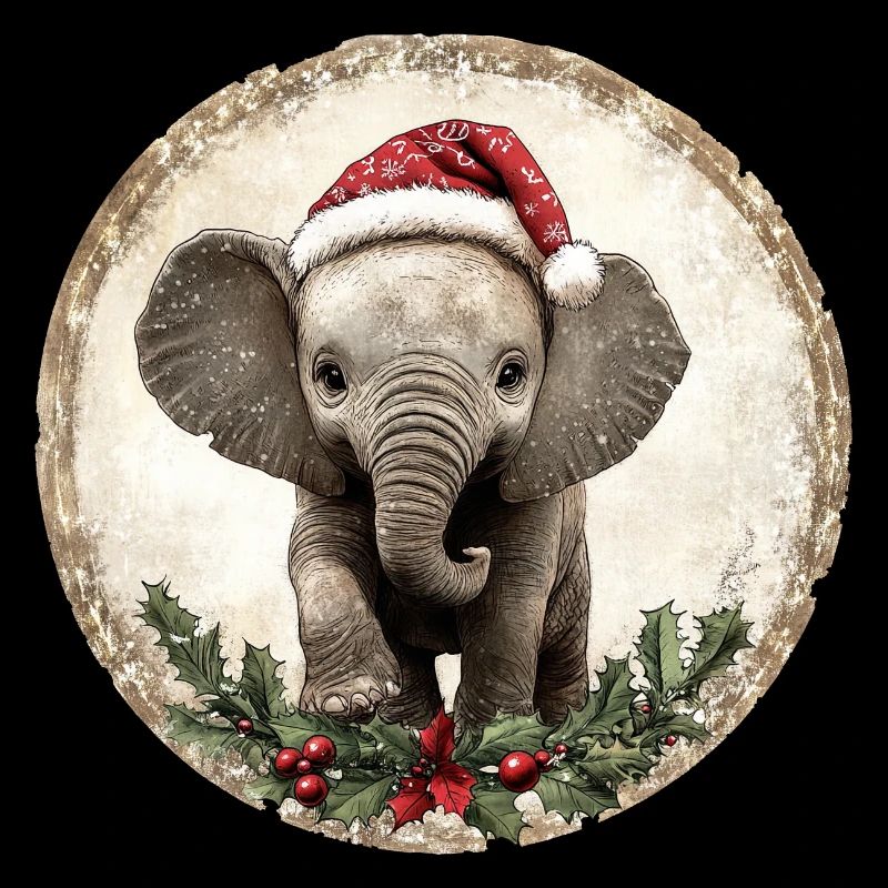Éléphant Noël / Père Noël Éléphant