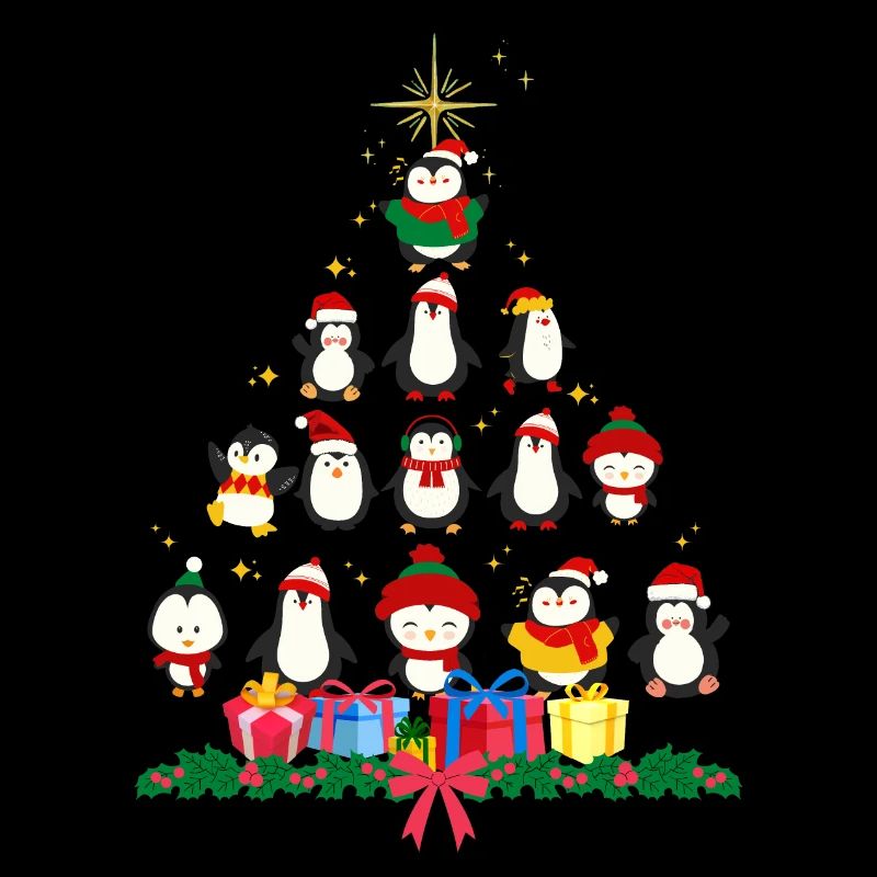 Pinguin-Weihnachten. Weihnachtsgeschenk