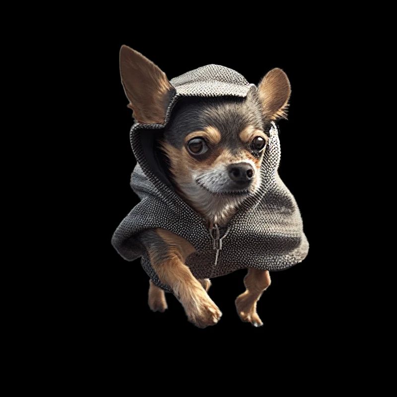 Chien avec sweat à capuche