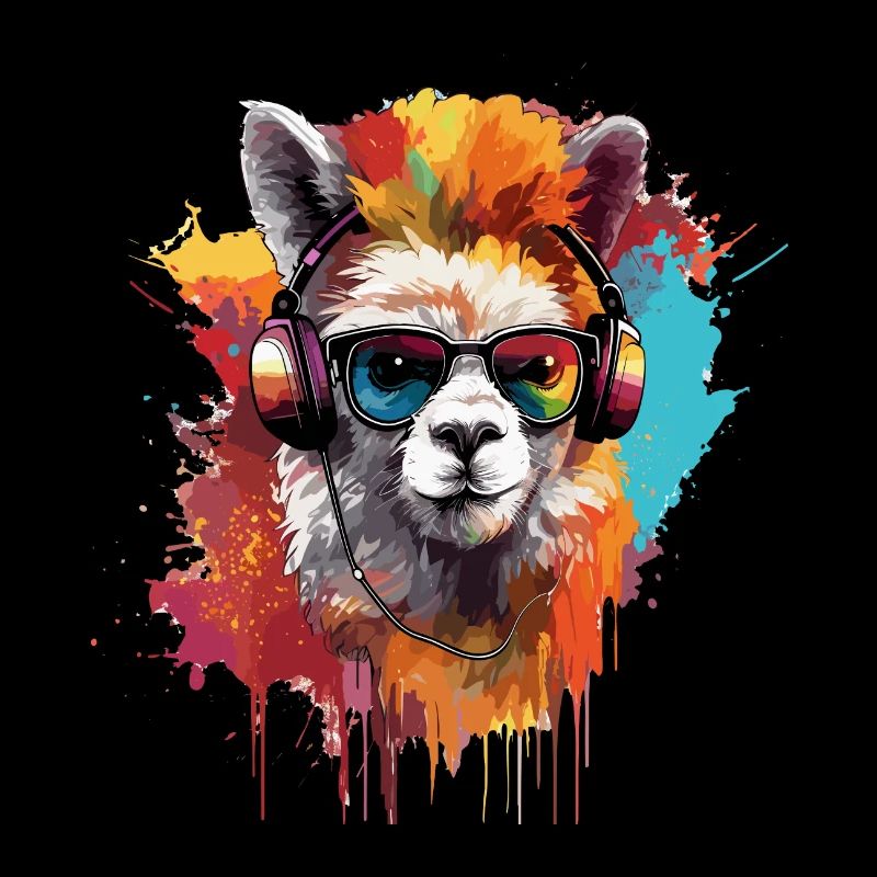 Funky Alpaca Graffiti Art