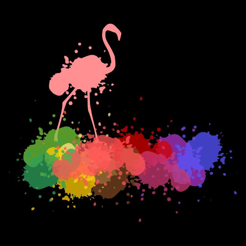 Flamingo Farbkleckse