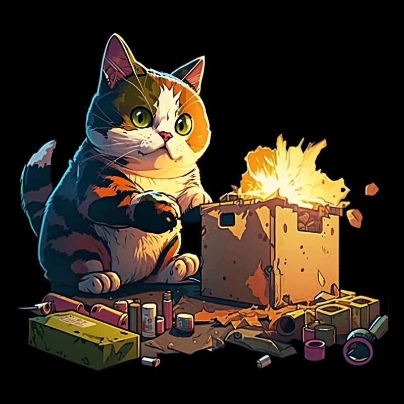Pyromaniac cat