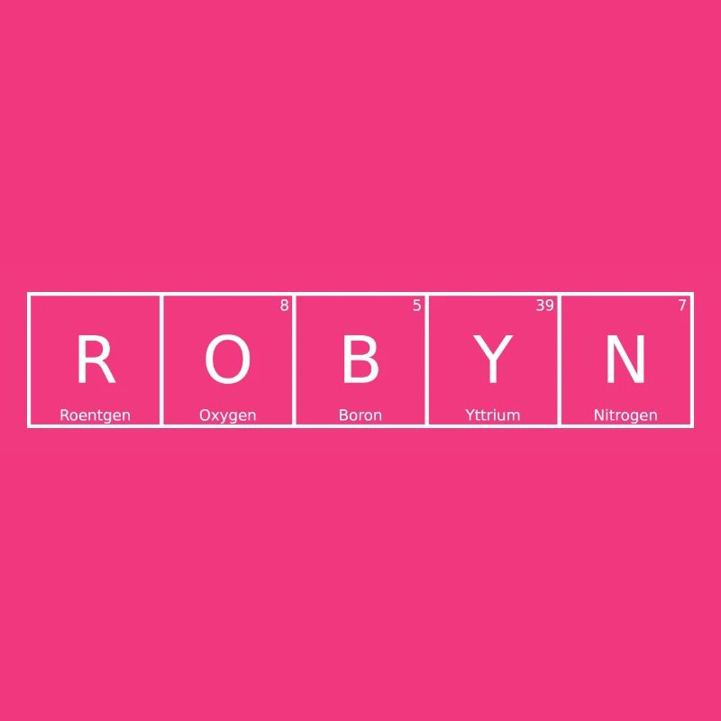 Robyn Surname First Name Chemistry Periodic Table Elements