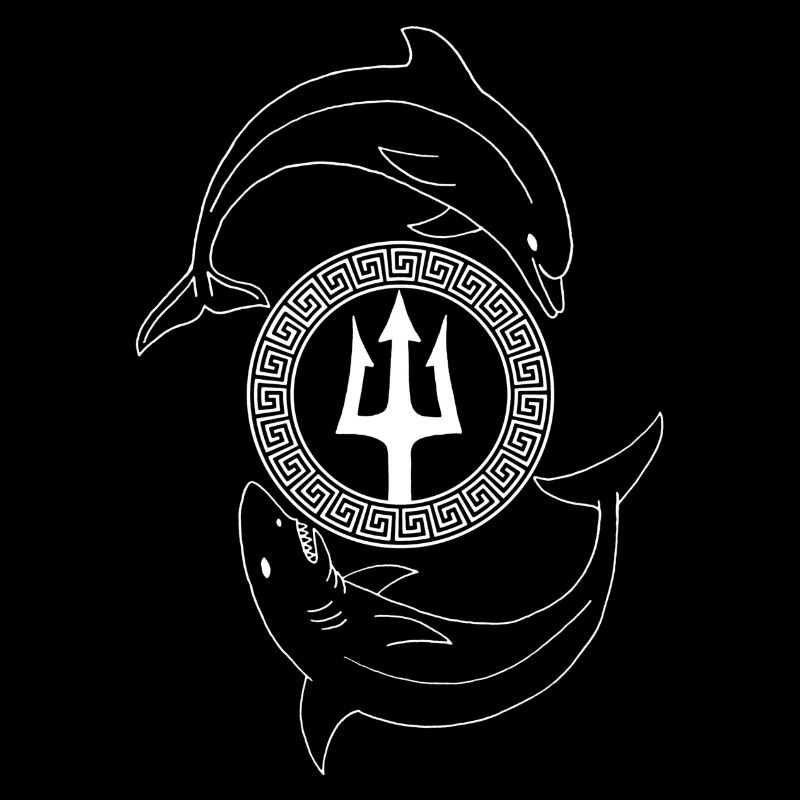 Dolphin and shark (white)