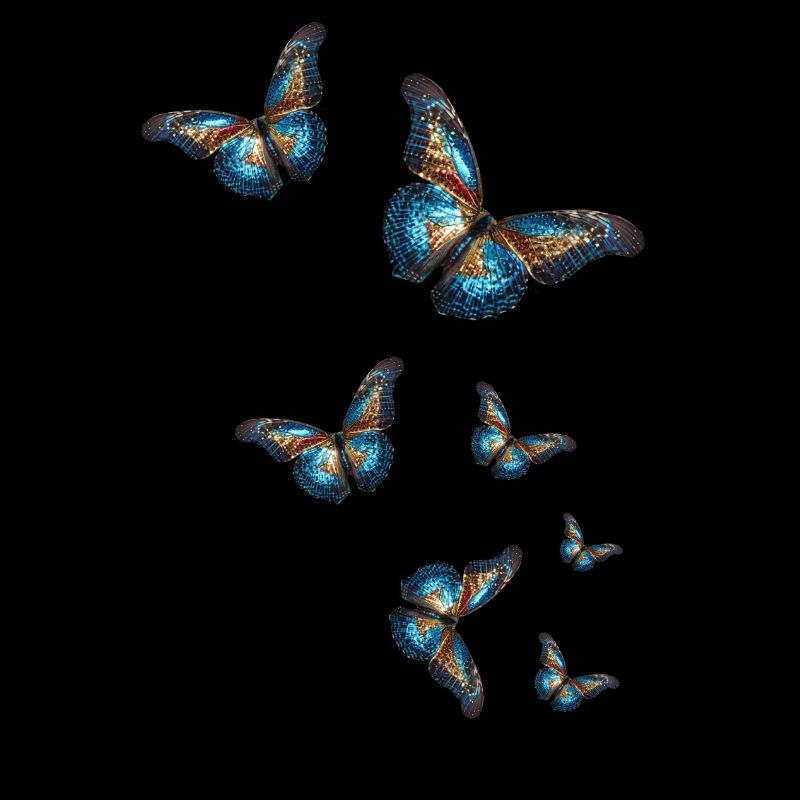 Butterflies,Sequins,Butterfly,Blue