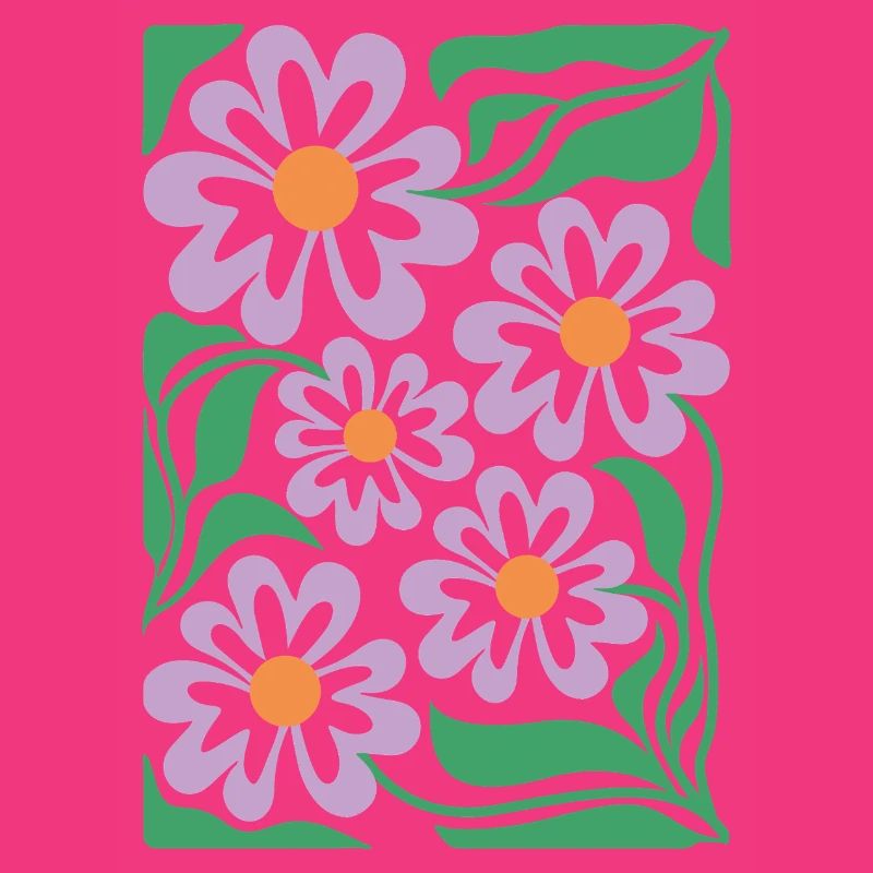 Purple Floral Pattern Boho Flora