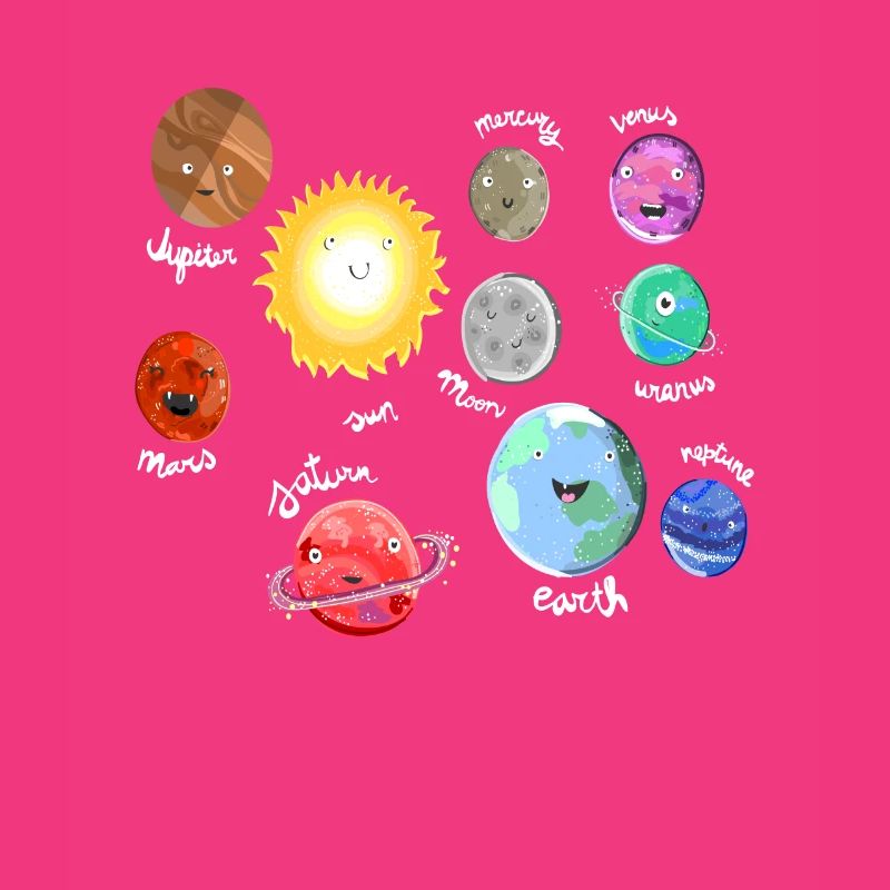 Solar system moon space cute outer space
