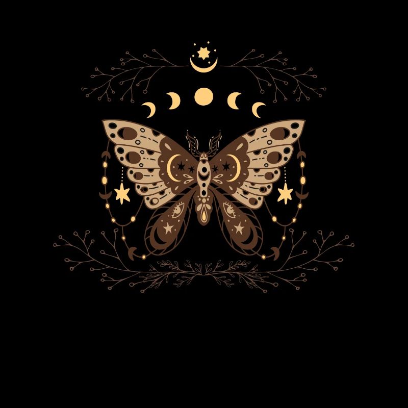 Mystical Goth Moth Moon Phases