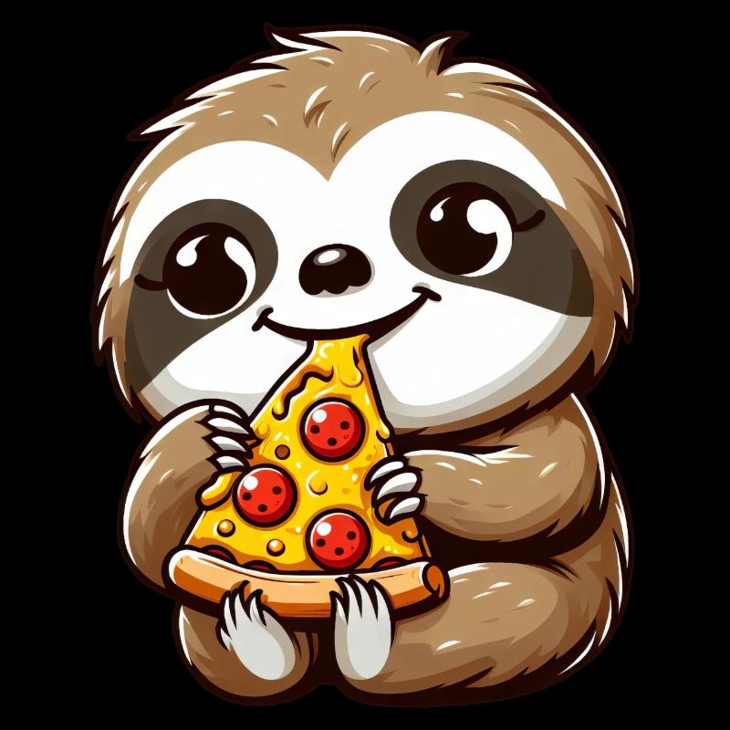 Faultier Pizza Käsepizza Cartoon