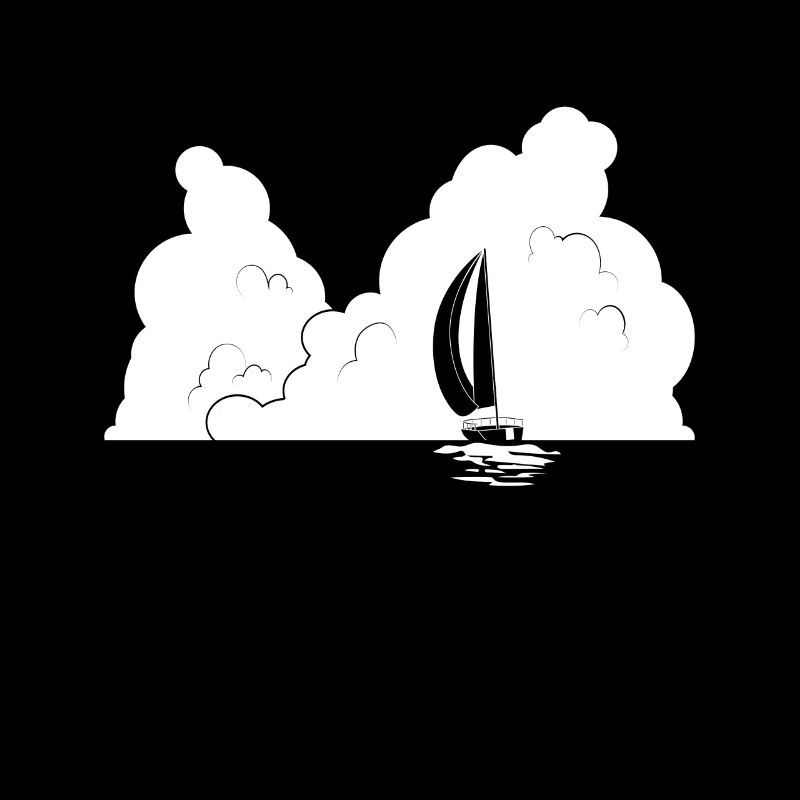 Sailing on calm seas with clouds