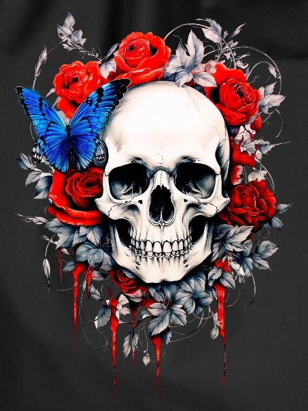 Skull With Roses