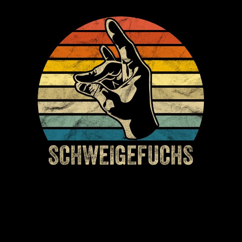 Schweigefuchs Flüsterfuchs Retro Motiv