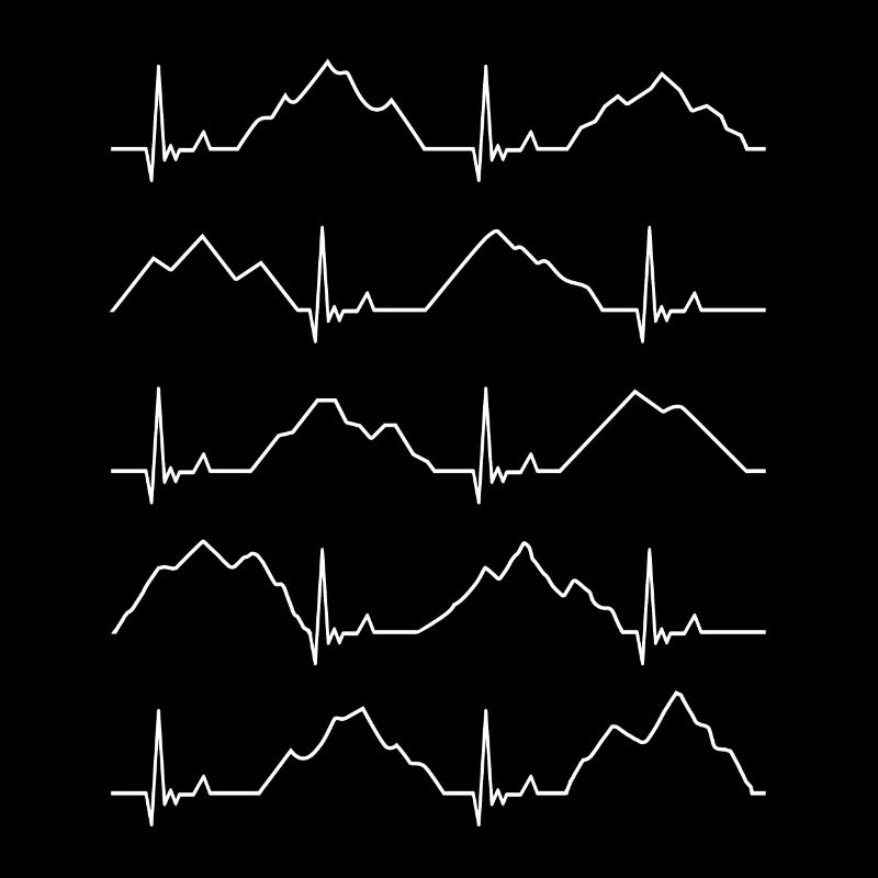Hiking heartbeat with mountains