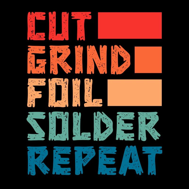Cut Grind Foil Soudure Répéter Vitrail Artiste