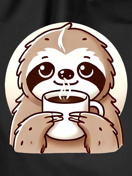 Cozy Sloth Coffee Illustration