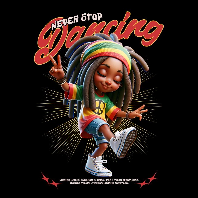 Never Stop Dancing Reggae Rasta Girl