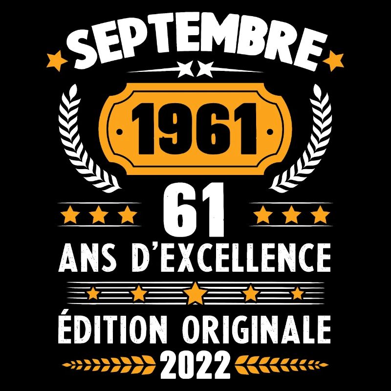 Cadeau D'anniversaire Rétro 61 Ans Septembre 1961