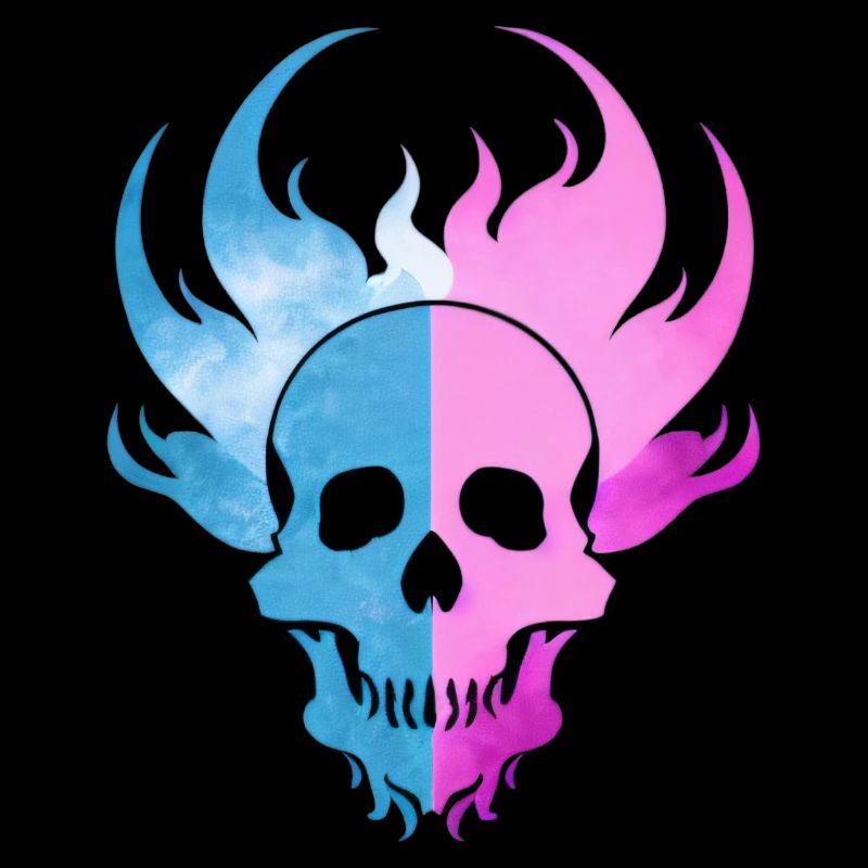 Fire Skull Smoke Pink Skeleton Flames 4