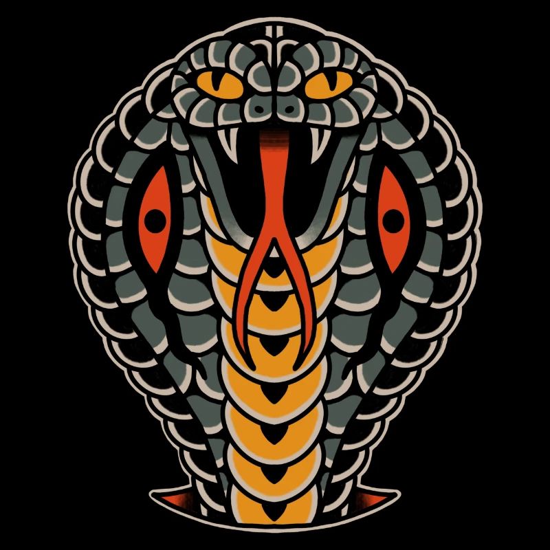 Style de tatouage à l’ancienne Cobra Snake